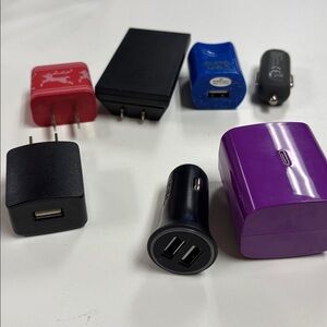 Multi-Color USB Wall Chargers Lot of 7